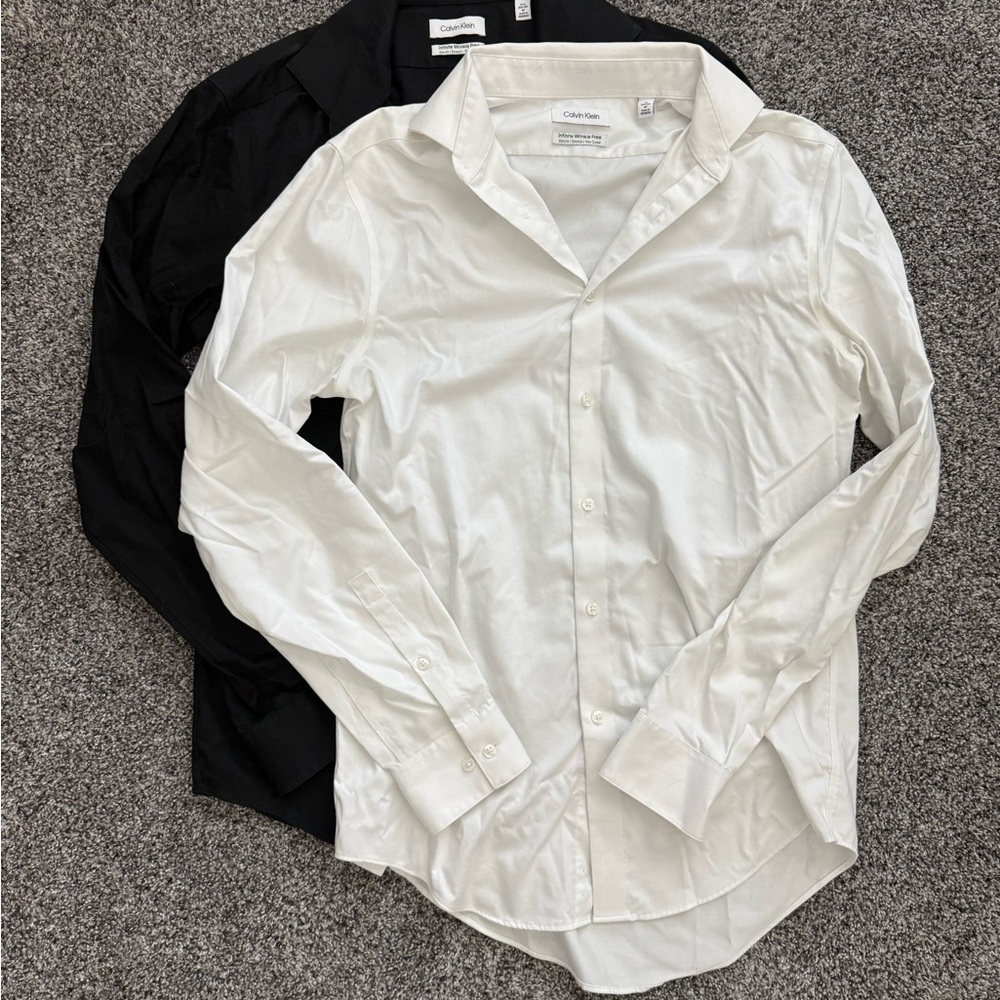 Calvin Klein Men's Black and White Dress Shirts